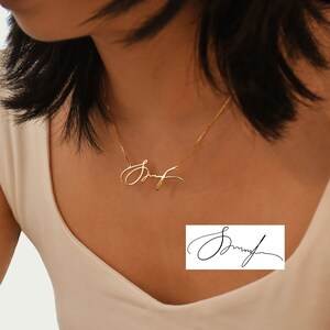 Memorial handtekening ketting, werkelijke handschrift ketting, gepersonaliseerd cadeau voor moeder, aandenken sieraden in sterling zilver, kerstcadeaus