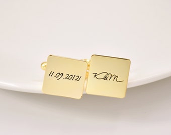 Personalized Engraved Initial Square Cufflinks, Personalised Best Man Cufflinks, Engraved Initial Cufflinks, Wedding Gift, Cufflinks For Men