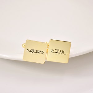 Personalized Engraved Initial Square Cufflinks, Personalised Best Man Cufflinks, Engraved Initial Cufflinks, Wedding Gift, Cufflinks For Men