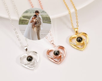 Herz Halskette, Herz Halskette, personalisierte Herz Foto Halskette, Erinnerungsgeschenk, Geschenk für sie, Mutter Halskette, Valentinstag Geschenk