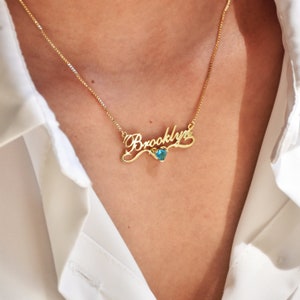 Custom Name Necklace Birthstone Name 
