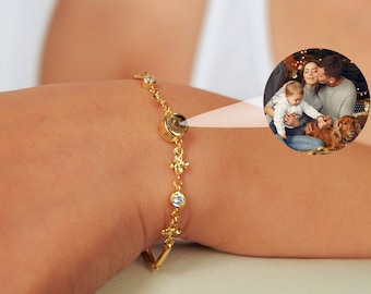 Custom Projection Photo Bracelet, Personalized Picture Bracelet, Photo Projection, Memorial Picture Jewelry, Personalized Gift for Her