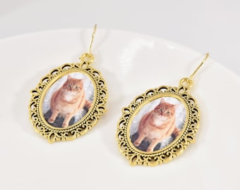 Benutzerdefinierte Porträt-Ohrringe, Bild-Ohrringe, benutzerdefinierte Haustier-Portrait-Ohrringe, Foto-Geschenke Schmuck, Erinnerungsfoto-Geschenke, Geschenk für Haustier-Liebhaber