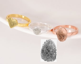 Fingerabdruck-Ring, Fingerabdruck-Ring, Fingerabdruck-Ring, Fingerabdruck-Herz-Ring, Fingerabdruck-Ring, Eheringe