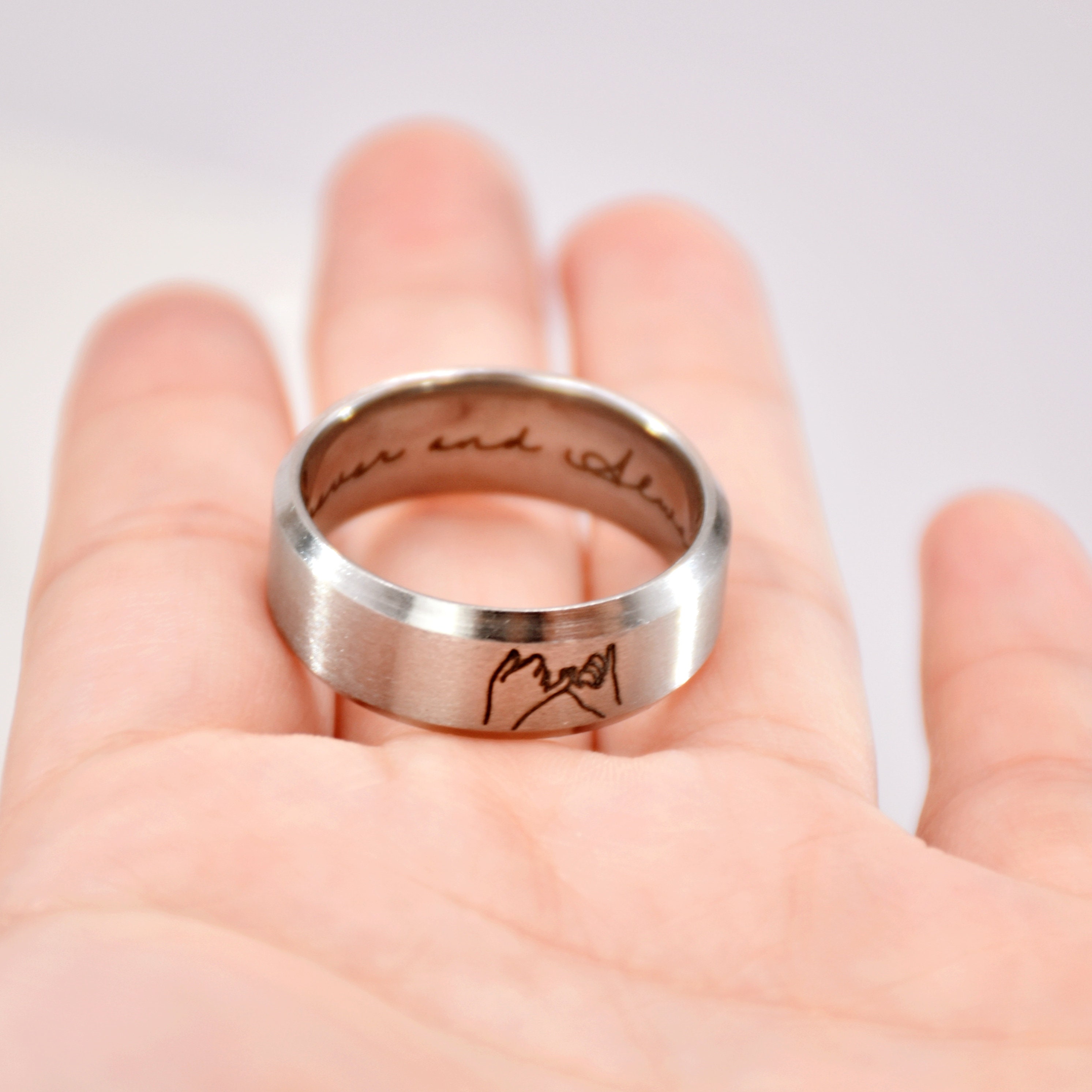 Personalize INSIDE ENGRAVED RING for Woman Custom Engrave Stack Ring  Sterling Silver as Pinky Promise Ring Engrave Inside Engrave Pinky Ring -  Etsy | Promise rings for guys, Pinky promise ring, Engraved rings