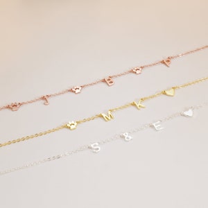 Collar de letras personalizado hecho a mano, collar inicial personalizado, collar de nombre minimalista, regalo de cumpleaños personalizado para ella, regalo de Navidad