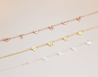 Handgemachte benutzerdefinierte Buchstabe Halskette, benutzerdefinierte Anfang Halskette, Minimalistische Namen Halskette, personalisierte Geburtstagsgeschenk für sie, Weihnachtsgeschenk