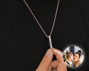 Collar de fotos para hombres, regalo de aniversario para él, collar de proyección para hombres, regalo conmemorativo de hombres, regalo del día del padre, regalo para novio papá