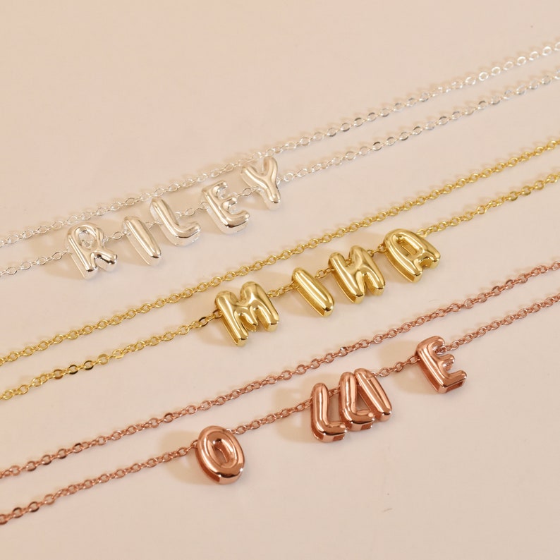 Personalized 3D Letter Necklace, Custom Bubble 3D Initial Charm, Letter Jewellery, Handmade Name Necklace, Christmas Gift, Gift for Mom image 8