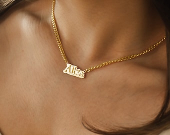 Personalized Name Necklace, Sterling Silver Name Necklace, Custom Nameplate Necklace, Mothers Day Gift, Gift for Her, Gift for Women