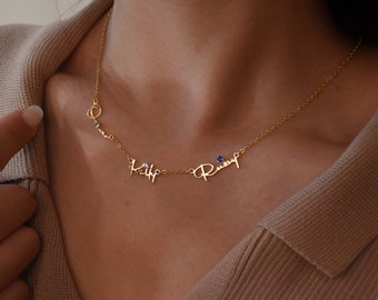 Collier prénoms, collier de famille personnalisé, collier prénom, collier pour femme, collier d'amitié, cadeau personnalisé pour elle