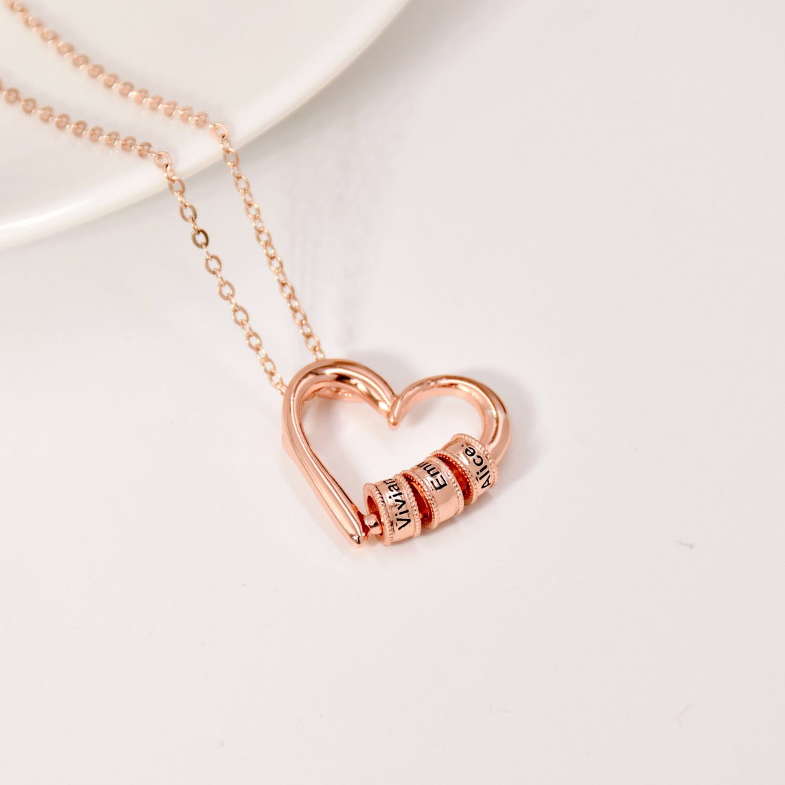 Personalized Family Heart Pendant Necklace Custom Family - Etsy