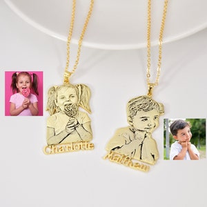 Custom Photo Name Necklaces, Family Photo Necklaces, Memorial Jewelry, Personalized Photo Necklace, Baby Necklace, Jewelry Gift for him/her