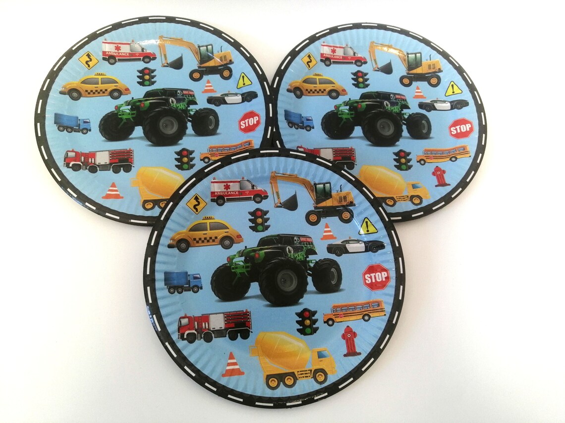 Paper plates Cars birthday decoration party plates party Etsy