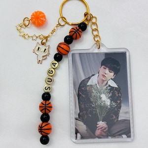 Porte-clés pour cartes photo acryliques K-Pop, porte-cartes photo Kpop, accessoire de sac, breloque pour sac à main, armée BTS, accessoires fabriqués par des fans, Suga, Yoongi, AgustD