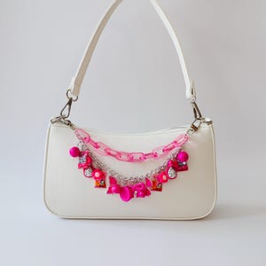 Hot Pink Charm Purse Chain: Junk Style Bag Accessory