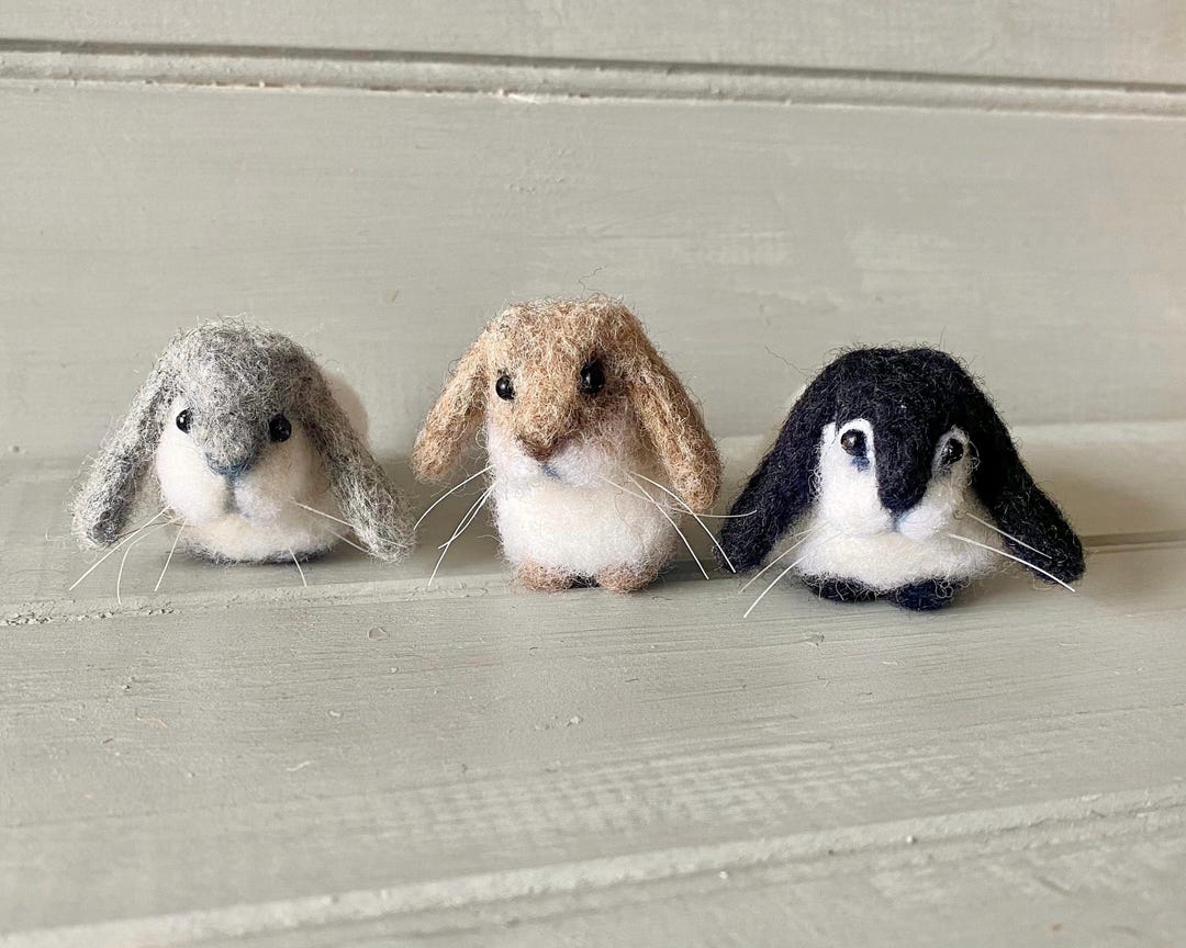 Needle Felted Lop Eared Bunny: Handmade Miniature Wool Rabbit - Etsy UK