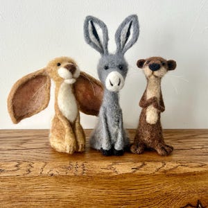 Woodland Creatures, Character Needle Felted Animal, Miniature Collectibles, Handcrafted Figurines, Unique Ornament. image 19