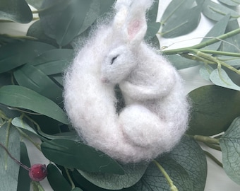 Collectible Needle Felted White Squirrel Miniature  – Realistic Woodland Animal Figurine