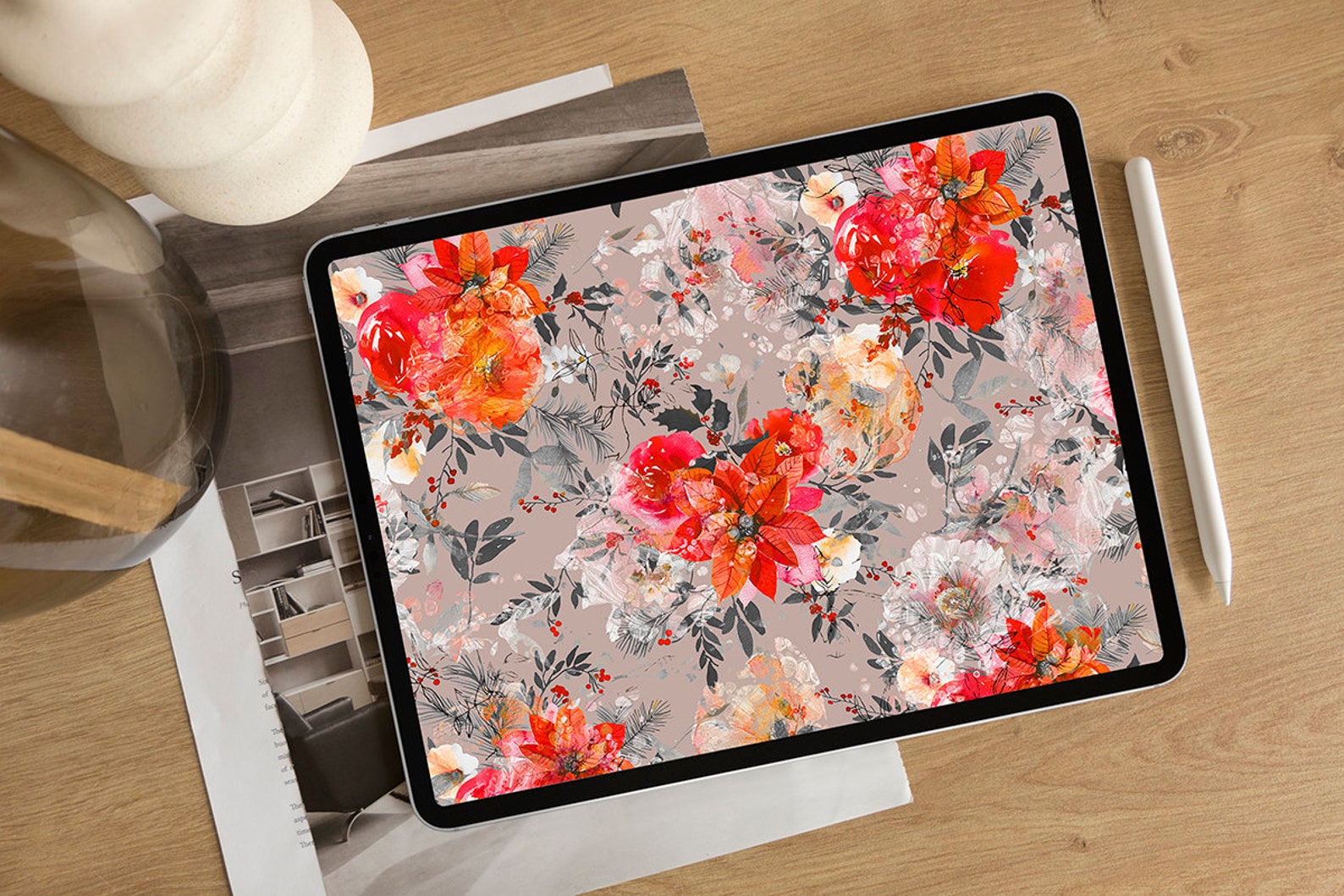 Floral iPad Wallpaper, Flower iPad Background, iPad Pro, 12.9/11/10.5