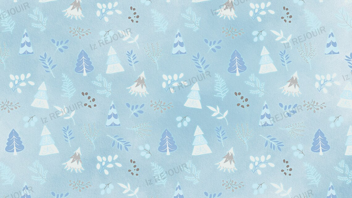 Light Blue Tree Leaf Desktop Wallpaper, Sky Blue/pastel Tree PC