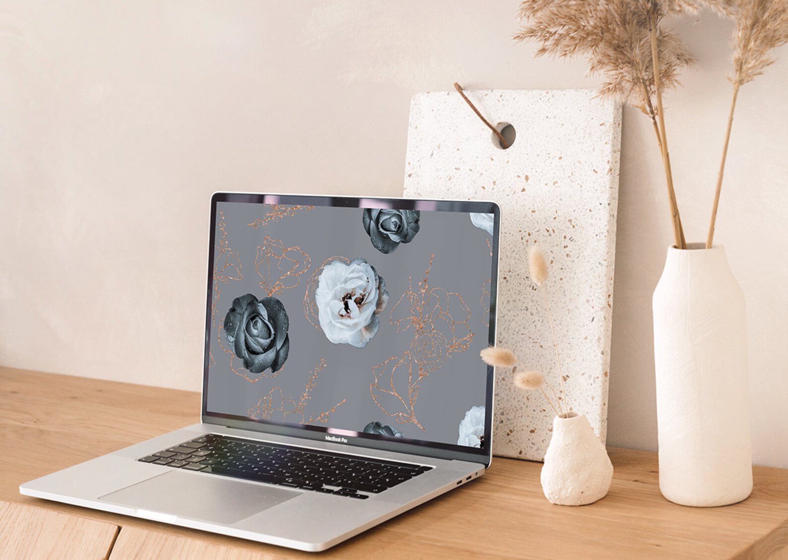 Floral Desktop Wallpapers 3 Colors/flowers Computer - Etsy