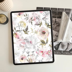 Floral iPad Wallpaper, Flower iPad Background, iPad Pro, 12.9/11/10.5 Inch, Aesthetic iPad Lock Screen, Tablet Background, Digital File