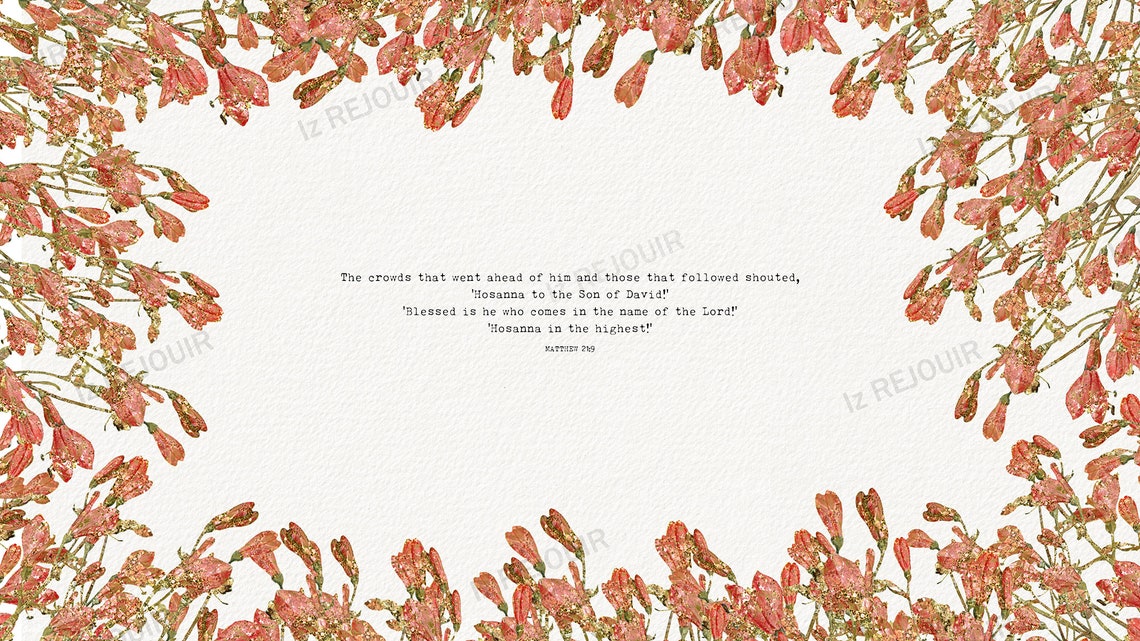 Hosanna, Bible Verse Desktop Wallpaper, Christian Quote Background, Red