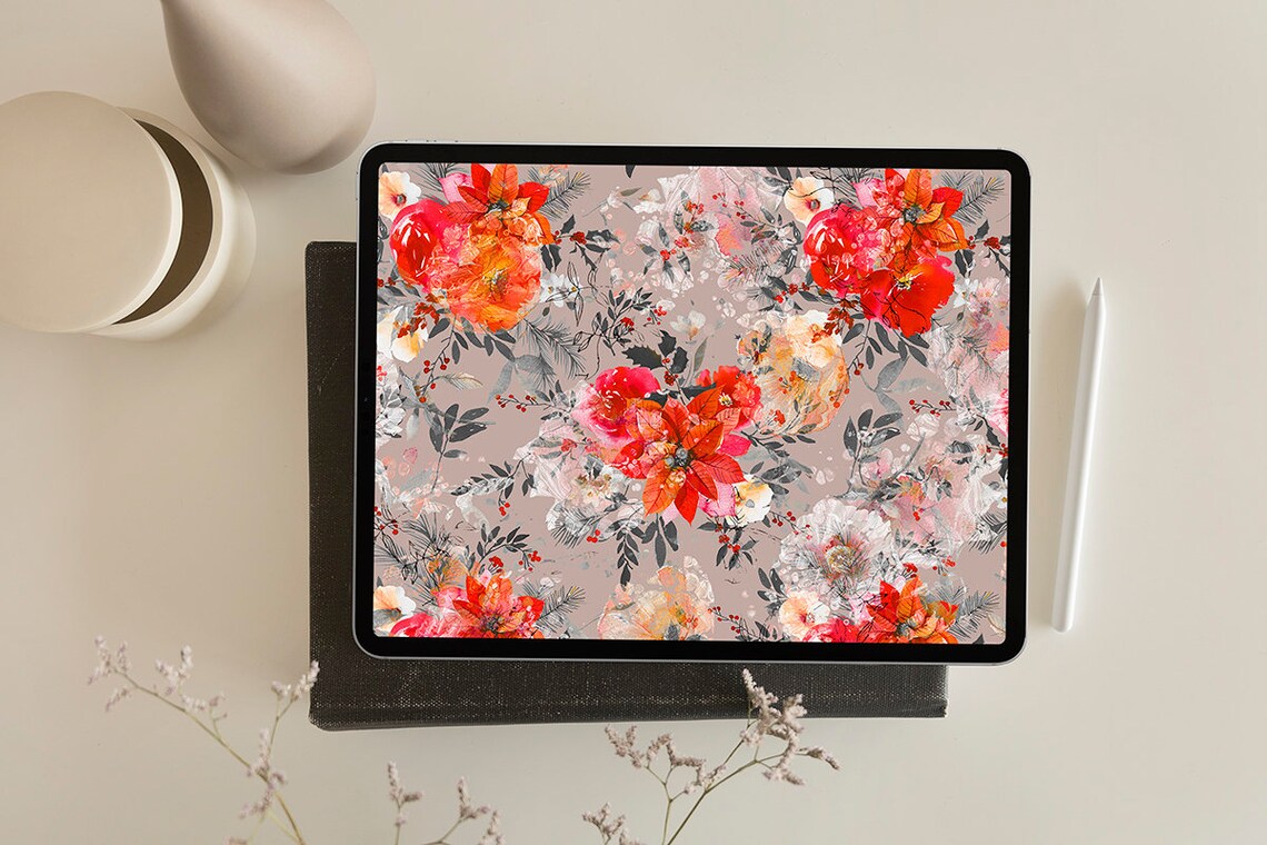 Floral iPad Wallpaper, Flower iPad Background, iPad Pro, 12.9/11/10.5