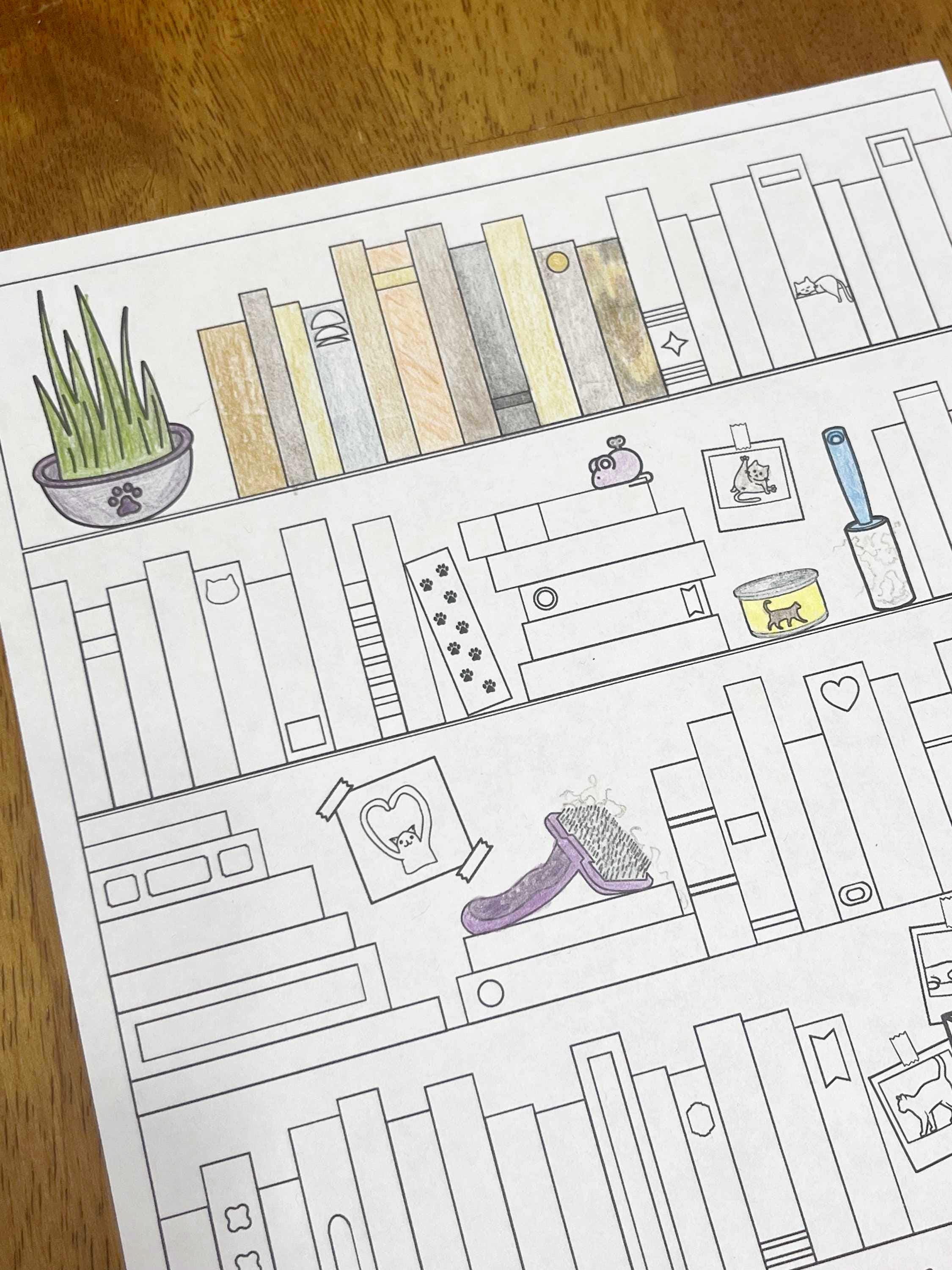 100-book Reading Tracker Bookshelf – Cat Theme Coloring Log (PDF) - Etsy