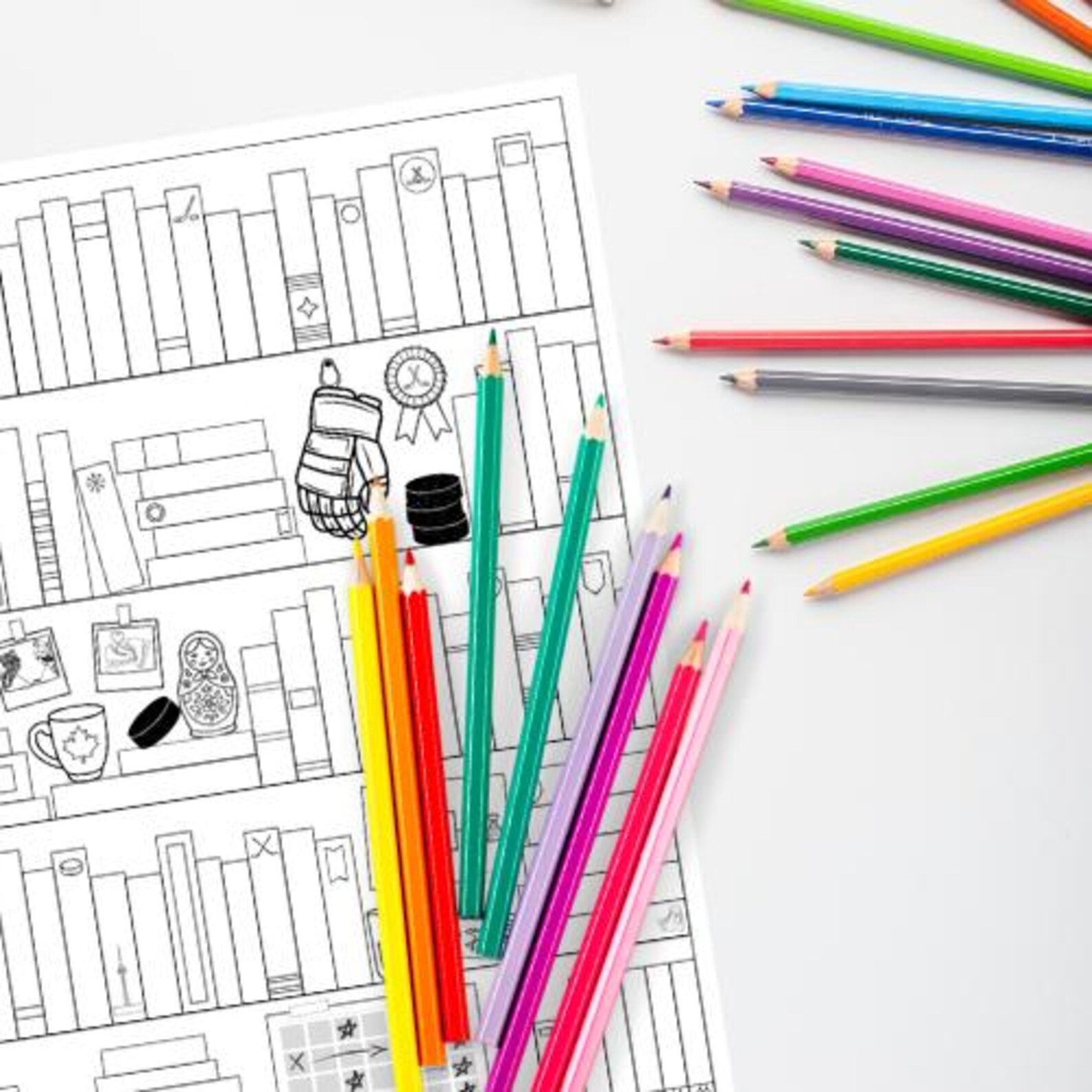 100-book Reading Tracker Bookshelf – Hockey Theme Coloring Log for ...