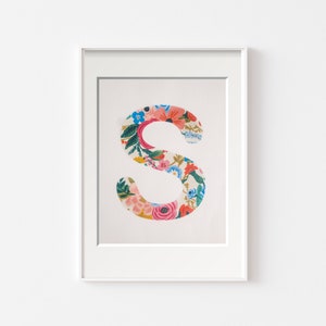 Custom Letter Prints | Rifle Paper Co. Fabric | Alphabet Nursery Prints | Great for Nurseries and Kids Rooms | Fabric Decor | Floral Design