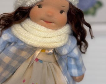Handmade & Organic Waldorf Doll for Children With Set of Clothes