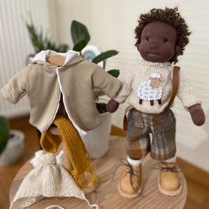 Handmade & Organic Waldorf Doll for Children With Set of Clothes