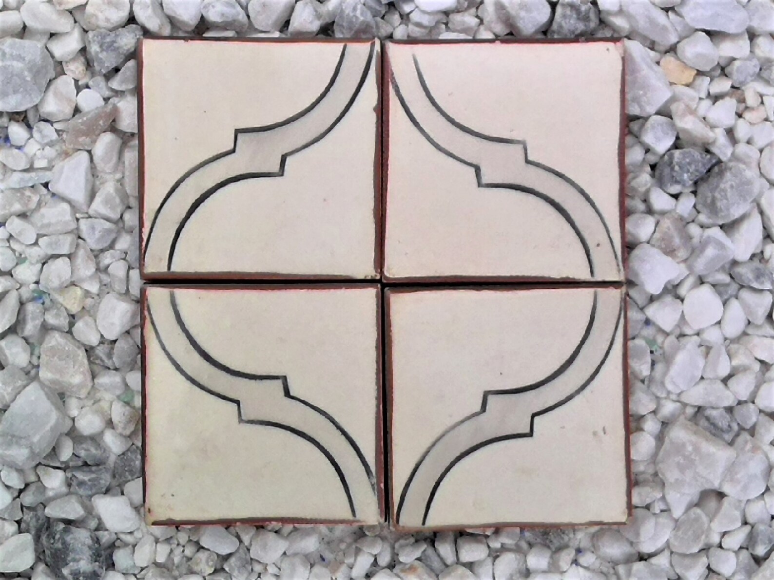 Hand Painted Terracotta Tile Classic yet Contemporary Unique Etsy