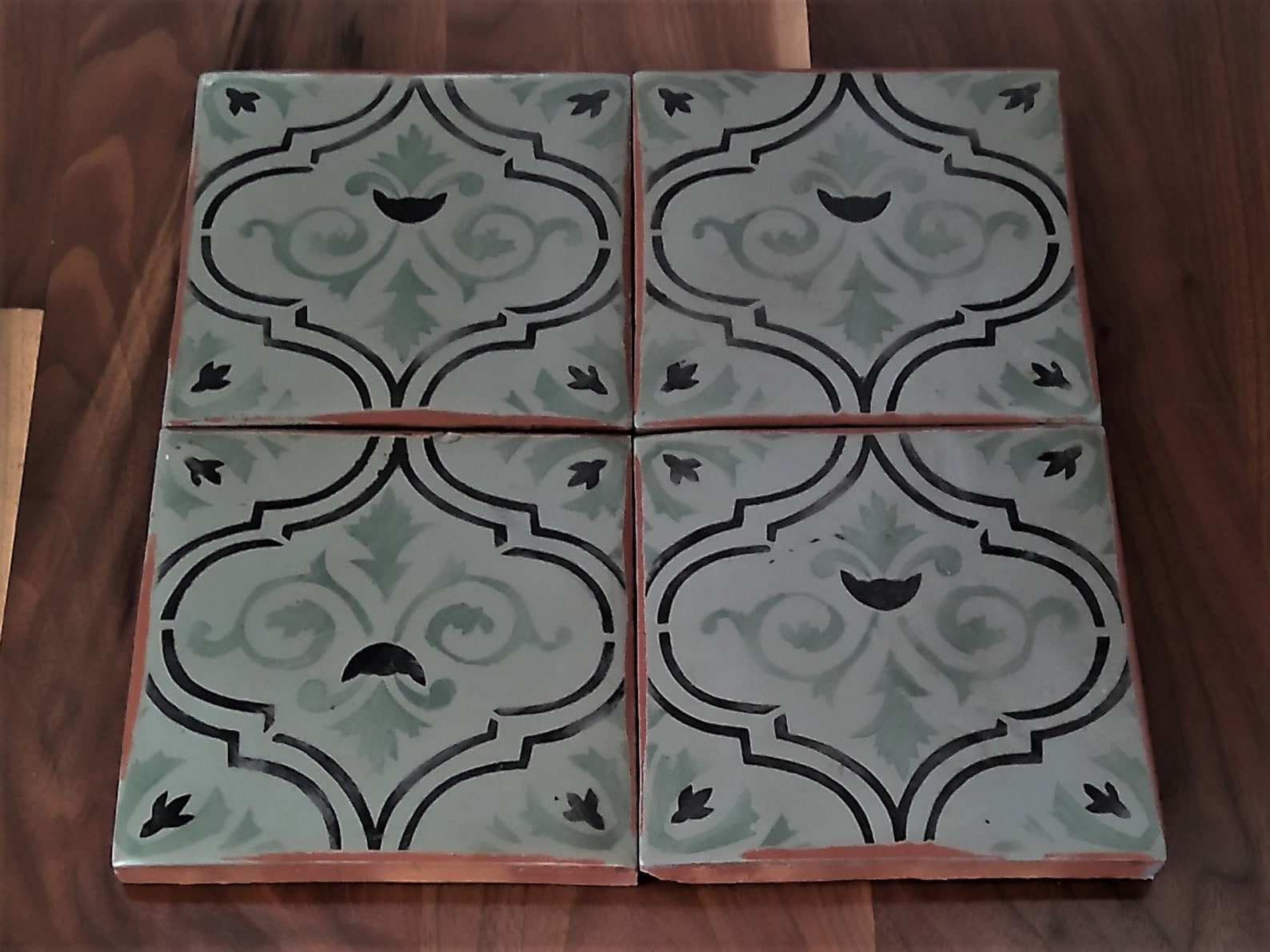Hand Painted Terracotta Tile, Classic yet Contemporary, Unique Design
