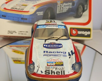 Modèle Réduit Porsche 959 Rouge Burago 1/24 - Métal - Occasion - Pour Collection Ou Décoration