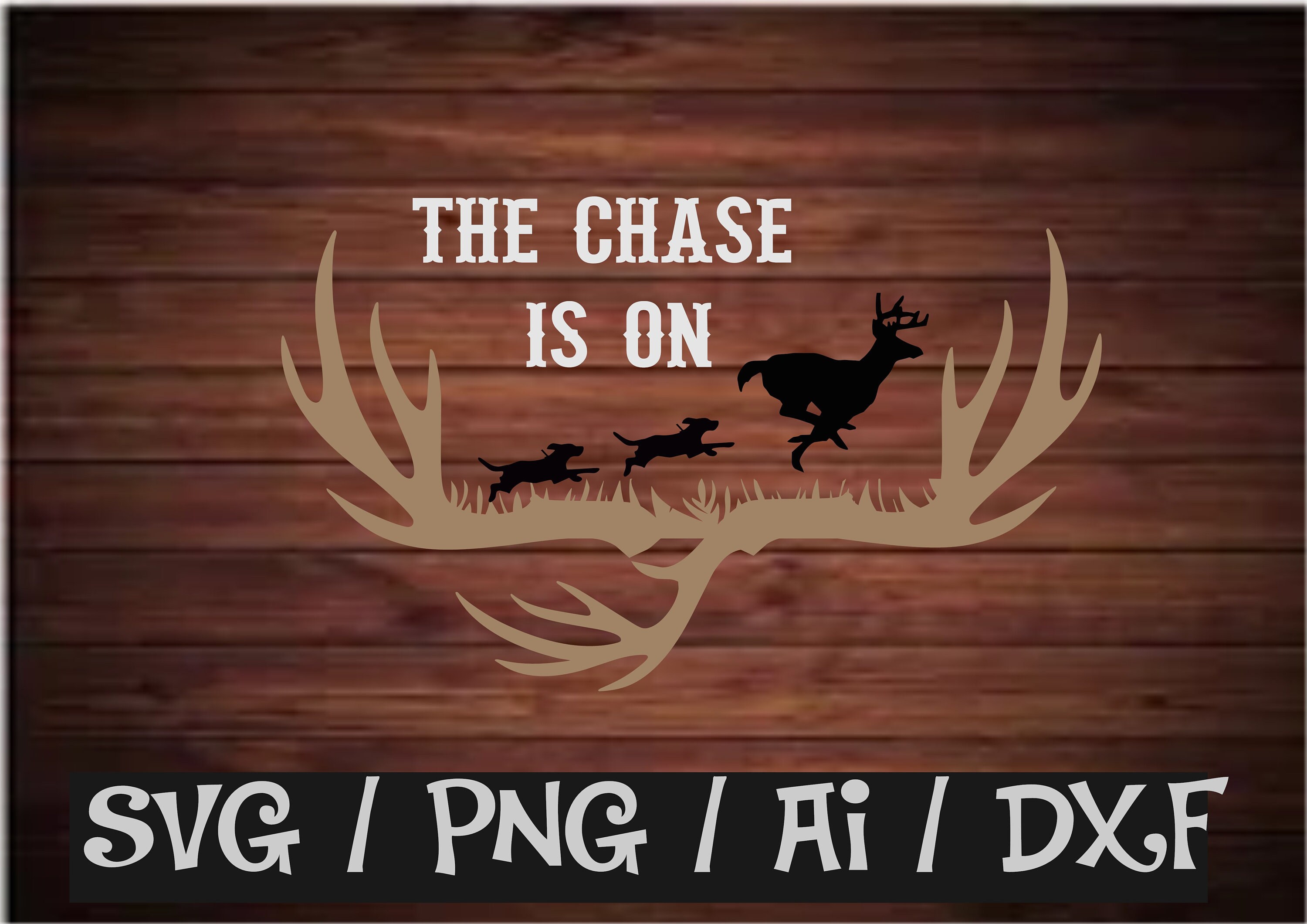 Dog Chasing Deer SVG File-Hunting Svg Deer SVG-Cut file | Etsy