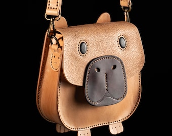 Capybara Bag, Hand-Dyed Vegetable-Tanned Leather Crossbody
