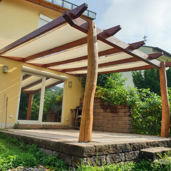 Terrassenüberdachung aus Holz - Bauplan zum Selber bauen!