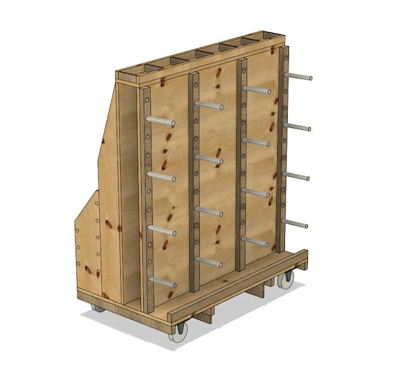 Mobile Wood Storage small Version for the Workshop Blueprint to Build  Yourself 