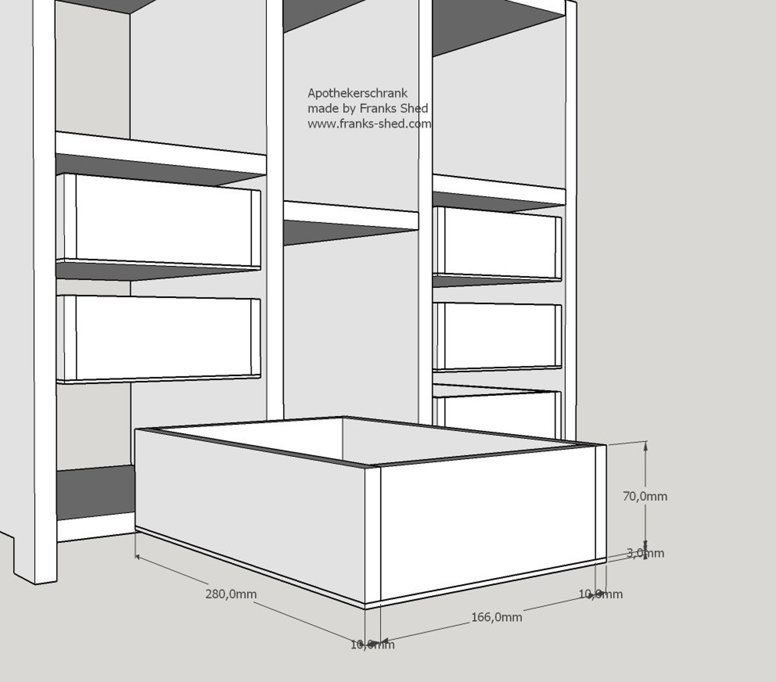 Schrank mit Schubladen aus Holz Bauplan zum Selber bauen | Etsy