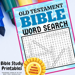 Old Testament Bible Word Search Puzzles: Sunday School Activity (Printable PDF)