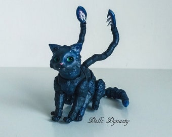 PREORDER - BJD Pet - Displacer Kitten - DnD Beast - for 1/6 and 1/4 Dolls - Small Animal  - 3D Printed - Art Doll - Tiny BJD - Miniature