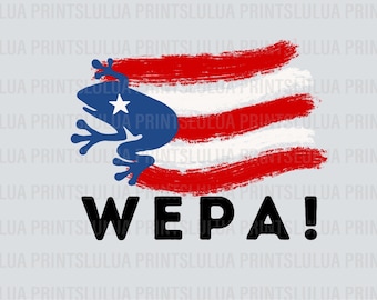 Puerto Rico Flag Coqui, Wepa Art (PNG File)