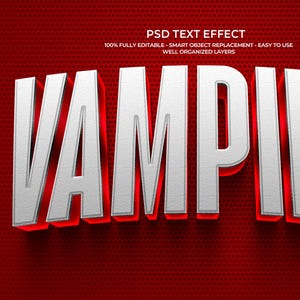 Metallic white bold shadow 3D text effect Photoshop PSD template instant download