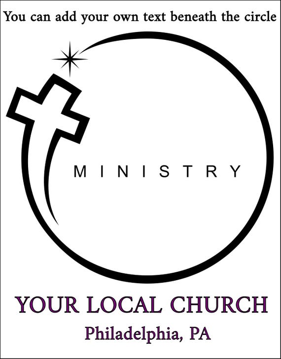 Church Premade Logo Cross Circle Star With Ministry Name SVG