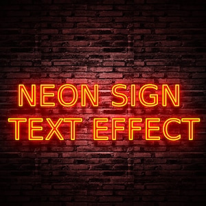 Neon Sign Photoshop PSD Texteffekt Vorlage Sofort-Download