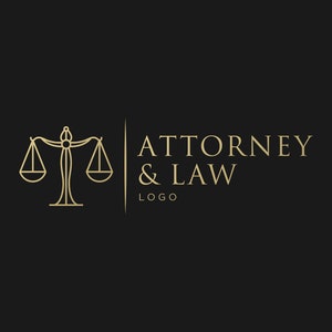 Attorney law legal logo scales of justice gold on black SVG instant download