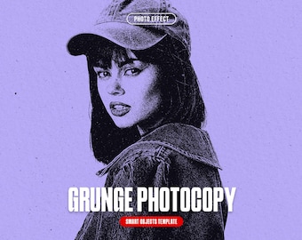 グランジ写真エフェクト Photoshop PSDテンプレート 即時ダウンロード